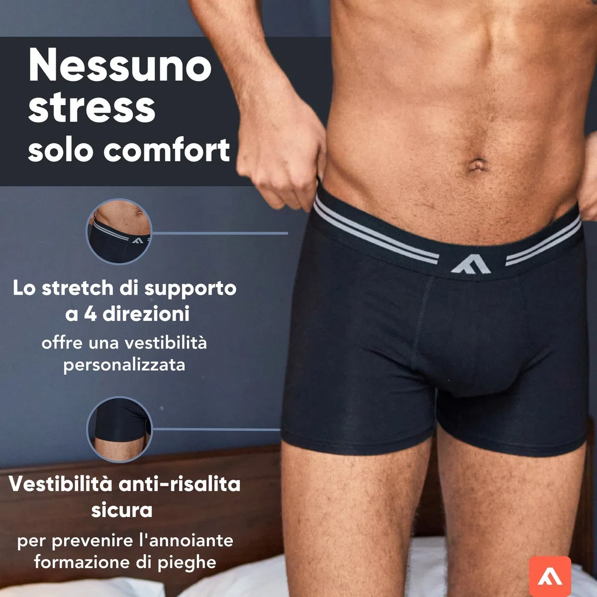 FM London, Boxer da Uomo Super Morbidi in bambù, Confezione da 5, Senza Etichetta, Elasticizzati, in Materiale ecocompatibile