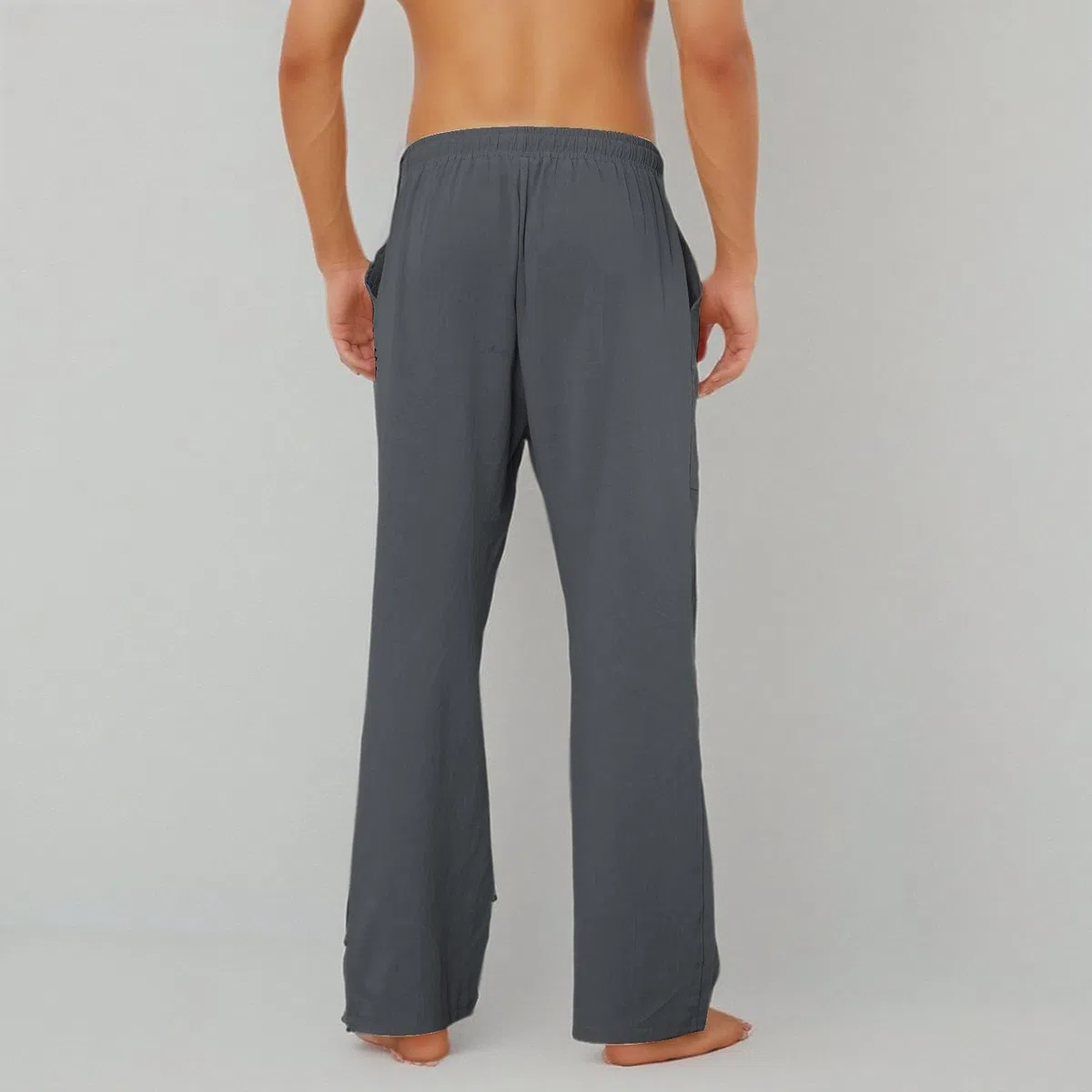 Pantaloni Lino Uomo Estivi Larghi, Pantaloni Uomo Leggeri, Pantaloni Lino Cotone, Pantaloni Jogging Uomo, Pantaloni Casual Spiaggia, Abbigliamento da Casa