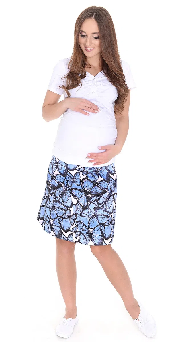 Mija - Gonna Elegante con Fiori Premaman e Gravidanza 1044