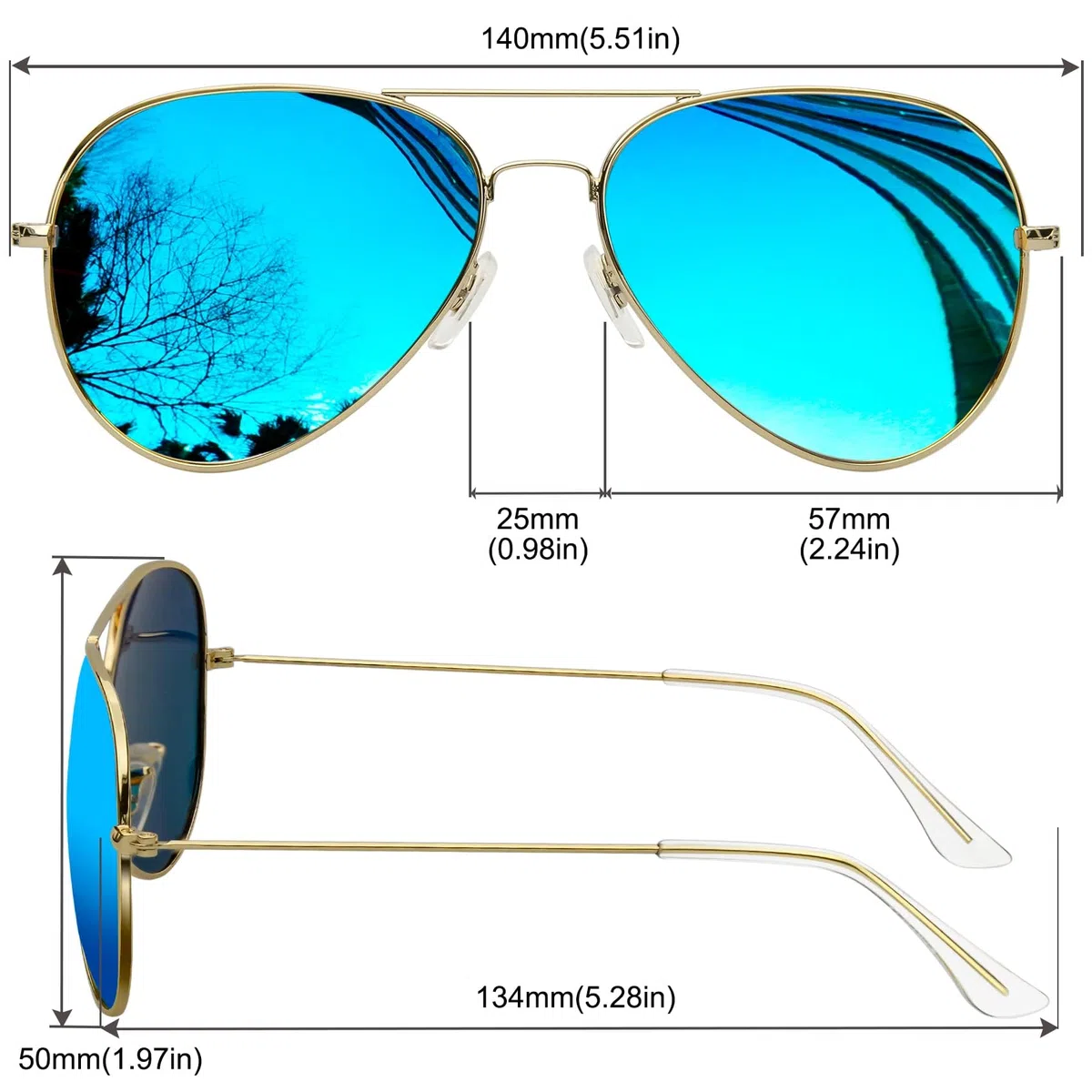 KANASTAL Occhiali da Sole Goccia Uomo Donna Polarizzati con Protezione UV400 Metallo Vintage Retrò Montatura Grande Metal Sunglasses
