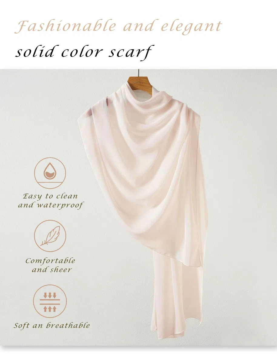 CHUNG Scialle da donna in chiffon, morbido, leggero, elegante, sciarpa lunga, accessorio per abito da sera, ideale come regalo per matrimoni