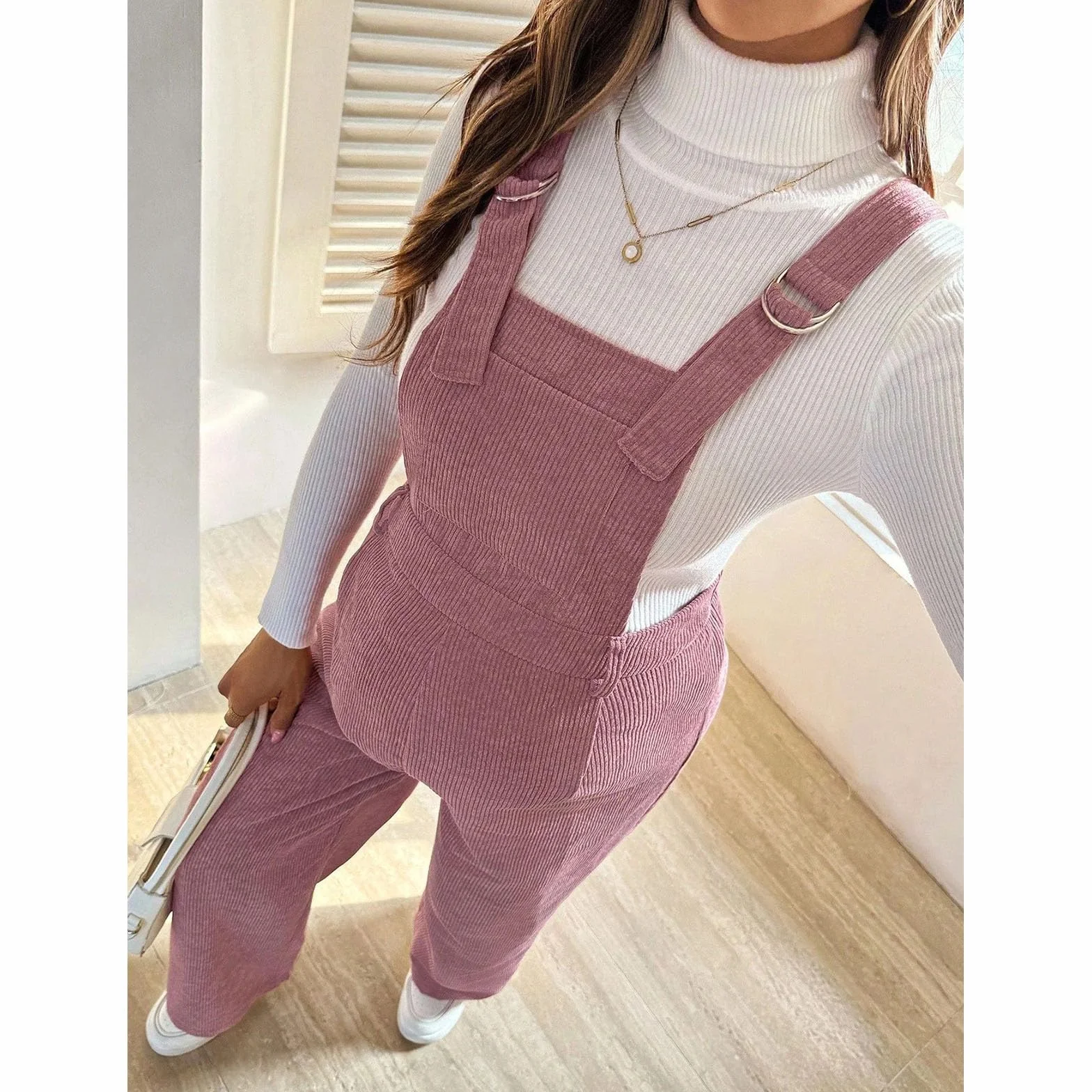 Salopette Premaman Donna Elegante Velluto Coste Moda Tuta Premaman Donna Pantaloni Larghi Lunghi Comoda Jumpsuit Playsuit Overall Gamba Larga Casual per maternità