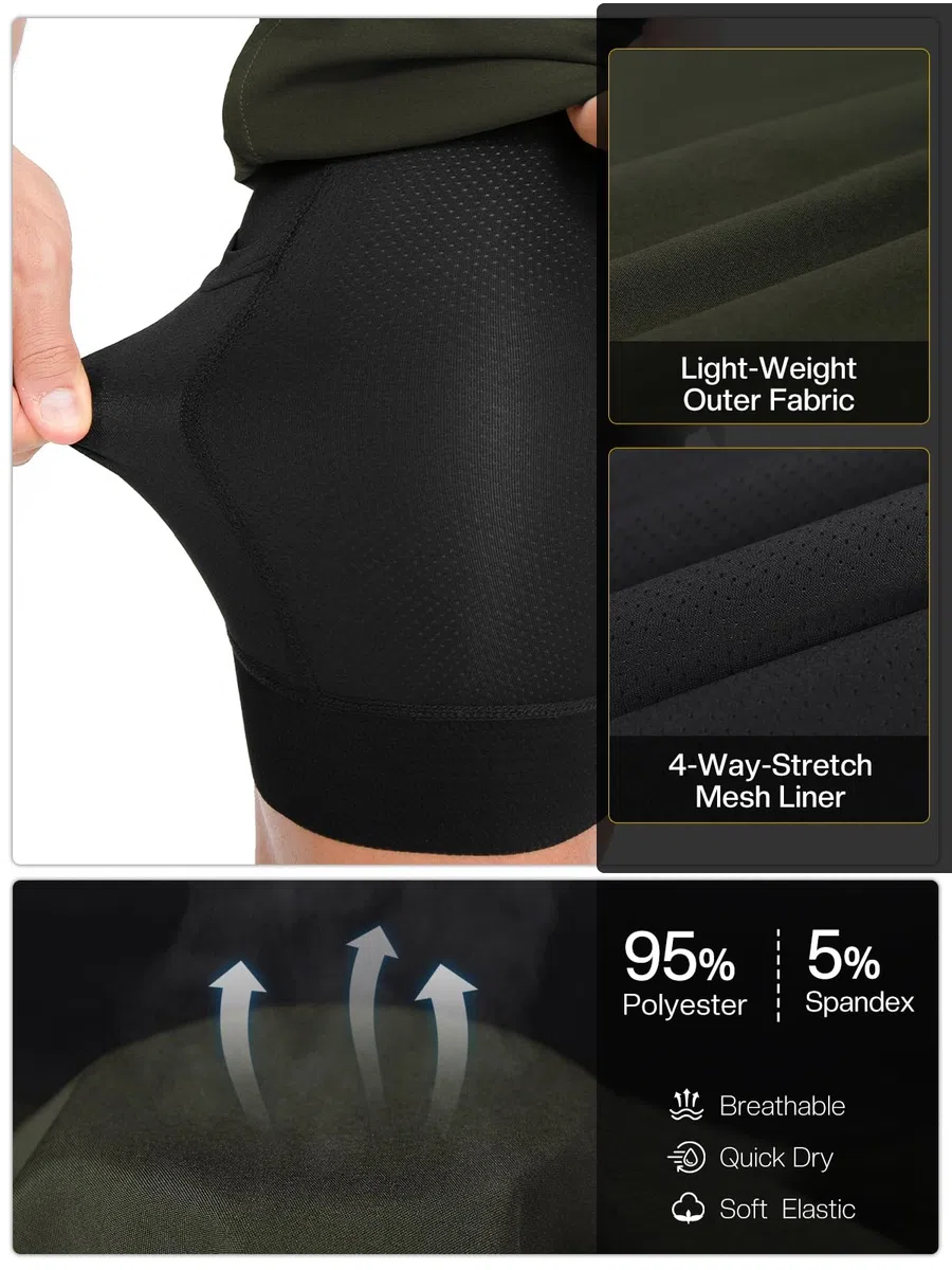 ARSUXEO Pantaloncini da Ciclismo da Uomo Pantaloncini da Mountain Bike Imbottiti e Larghi 2506