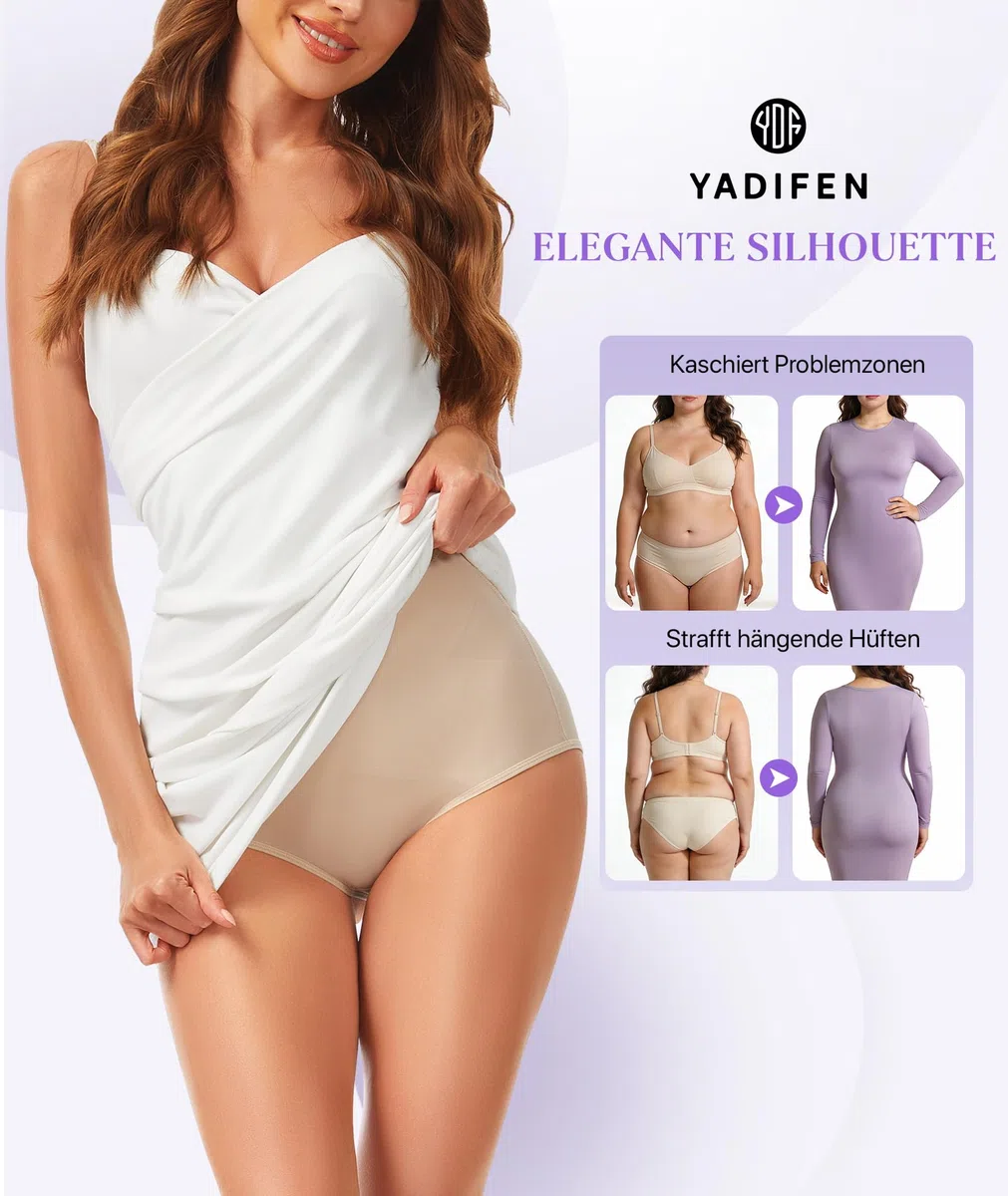 YADIFEN Mutande modellanti da donna, a vita alta, con controllo della pancia, traspiranti, per abiti e uso quotidiano