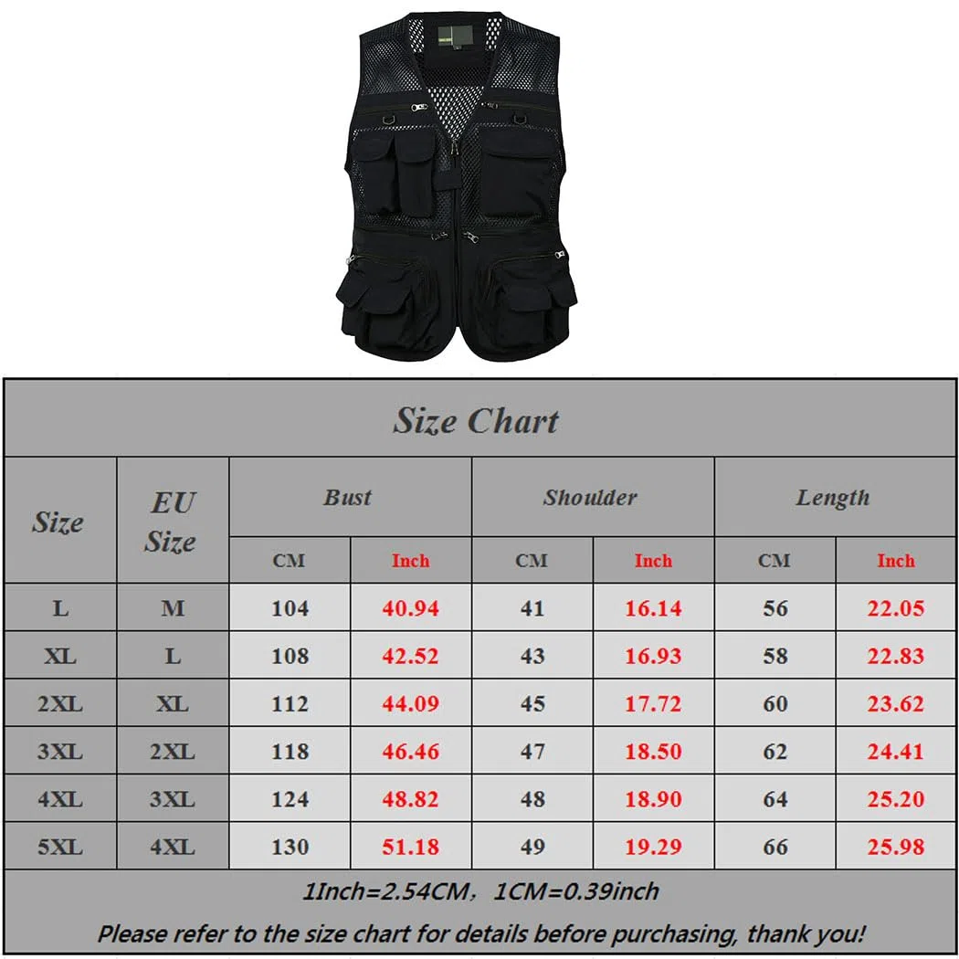 Uomo Gilet da Pesca Multitasche Giubbino da Lavoro Smanicato Traspirante Outdoor Vest JRC Safari Giacche Gilet MJ08