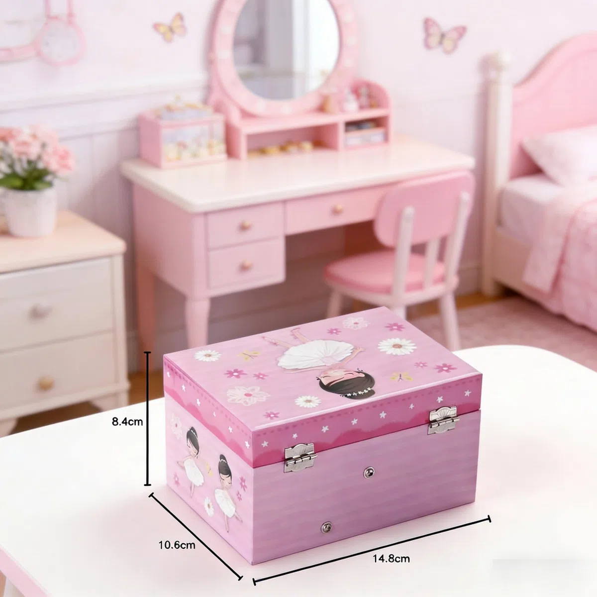 Carillon Portagioie Musicale Keepsake con Carillon Ballerina Girevole Custodia Gioiello per Ragazze