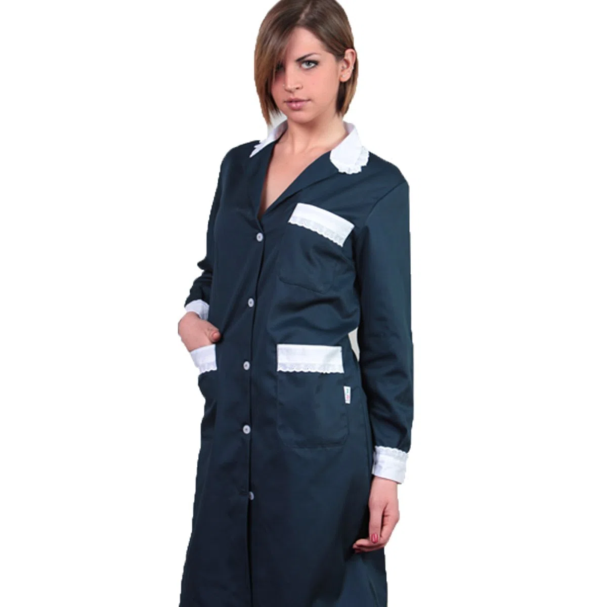 Camice Donna Cameriera Lavoro Pulizie Casacca Cotone Camera Domestica casa