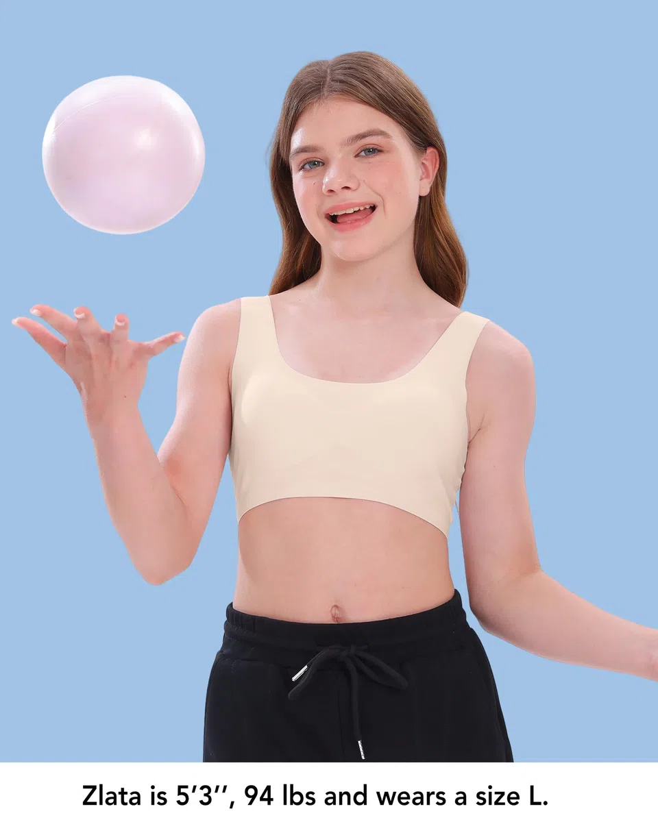 SALIA Girl Reggiseni Allenamento per Ragazze dai 10 ai 16 Anni Reggiseno Sportivo Senza Cuciture con Schiume Rimovibili, Daily
