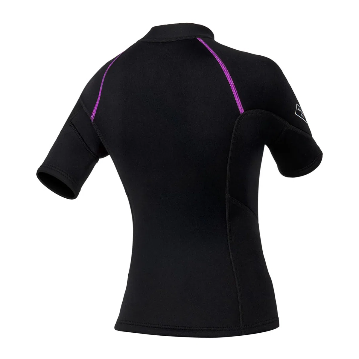 Maglietta da nuoto da donna, a maniche corte, in neoprene, parte superiore in neoprene, 1,5 mm, con cerniera frontale, nuoto, sport acquatici