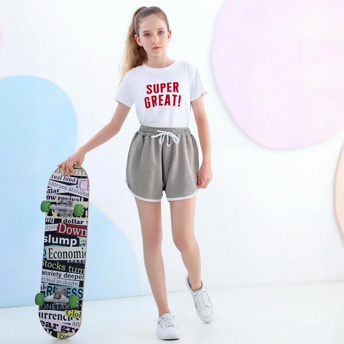 Pantaloncini sportivi da ragazza, estivi larghi 8-14 anni, pantaloncini sportivi colorati, per casual, spiaggia, scuola, confezione da 3