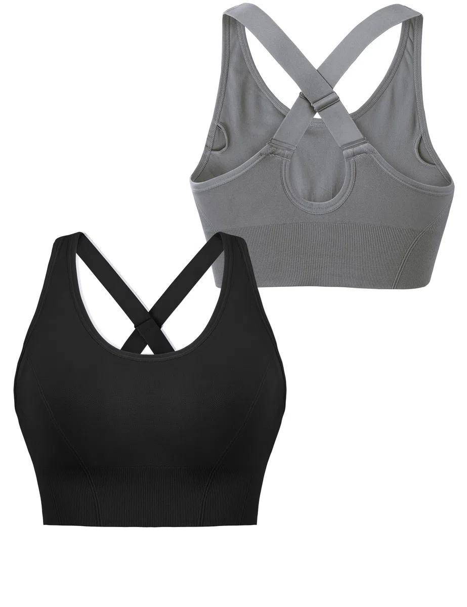 Litherday Reggiseno Sportivo Donna Alto Impatto Senza Ferretti Retro Incrociato con Coppe Estraibili Top Fitness Push Up per Running Yoga S-XXL