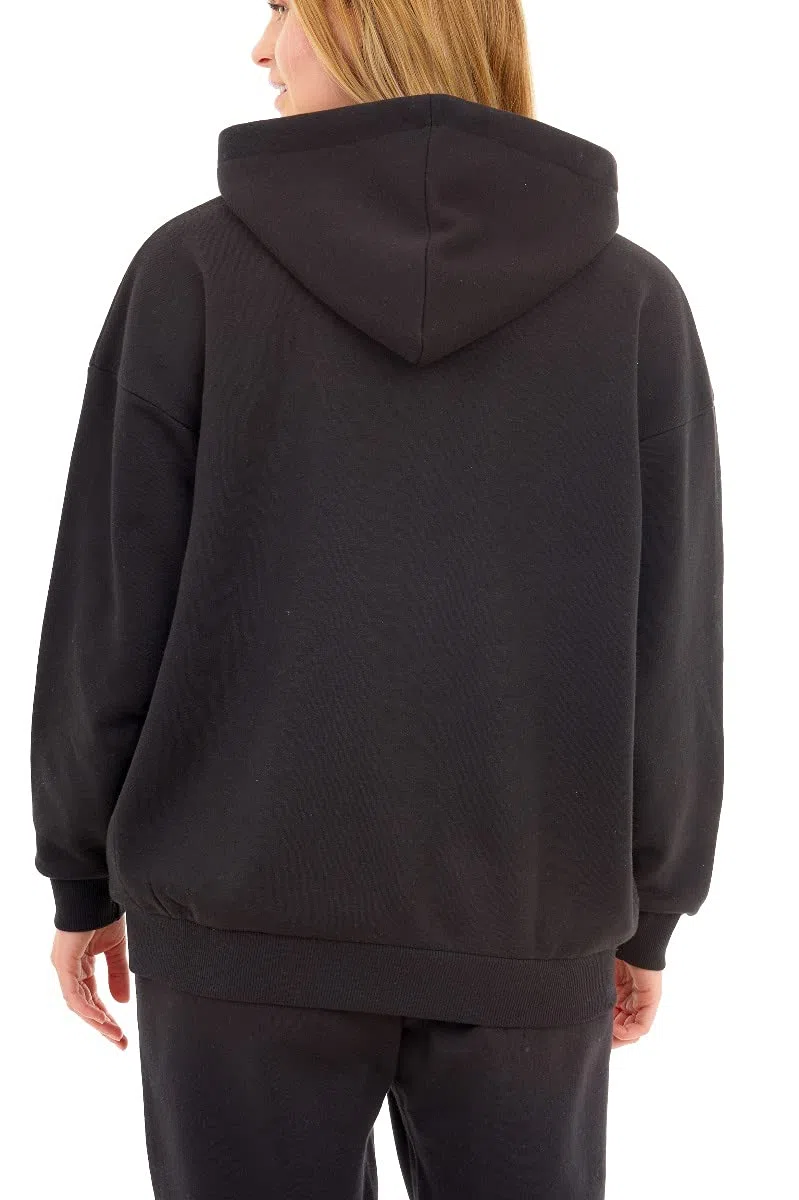 M17 Felpa con Cappuccio Casual da Donna con Cerniera Oversize Riciclata (S, Grigia)
