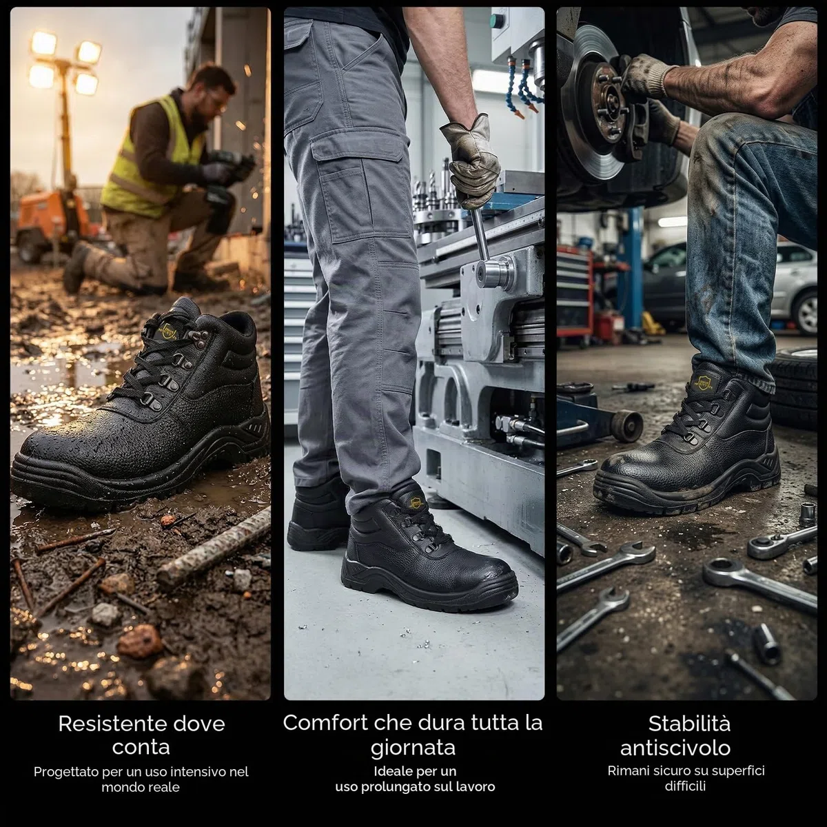 Iron Mountain Stivali Antinfortunistici S3 SRC Unisex – Scarpe da Lavoro in Pelle con Puntale Acciaio, Antiperforazione, Impermeabili, Antiscivolo (UK 10 / EU 44)