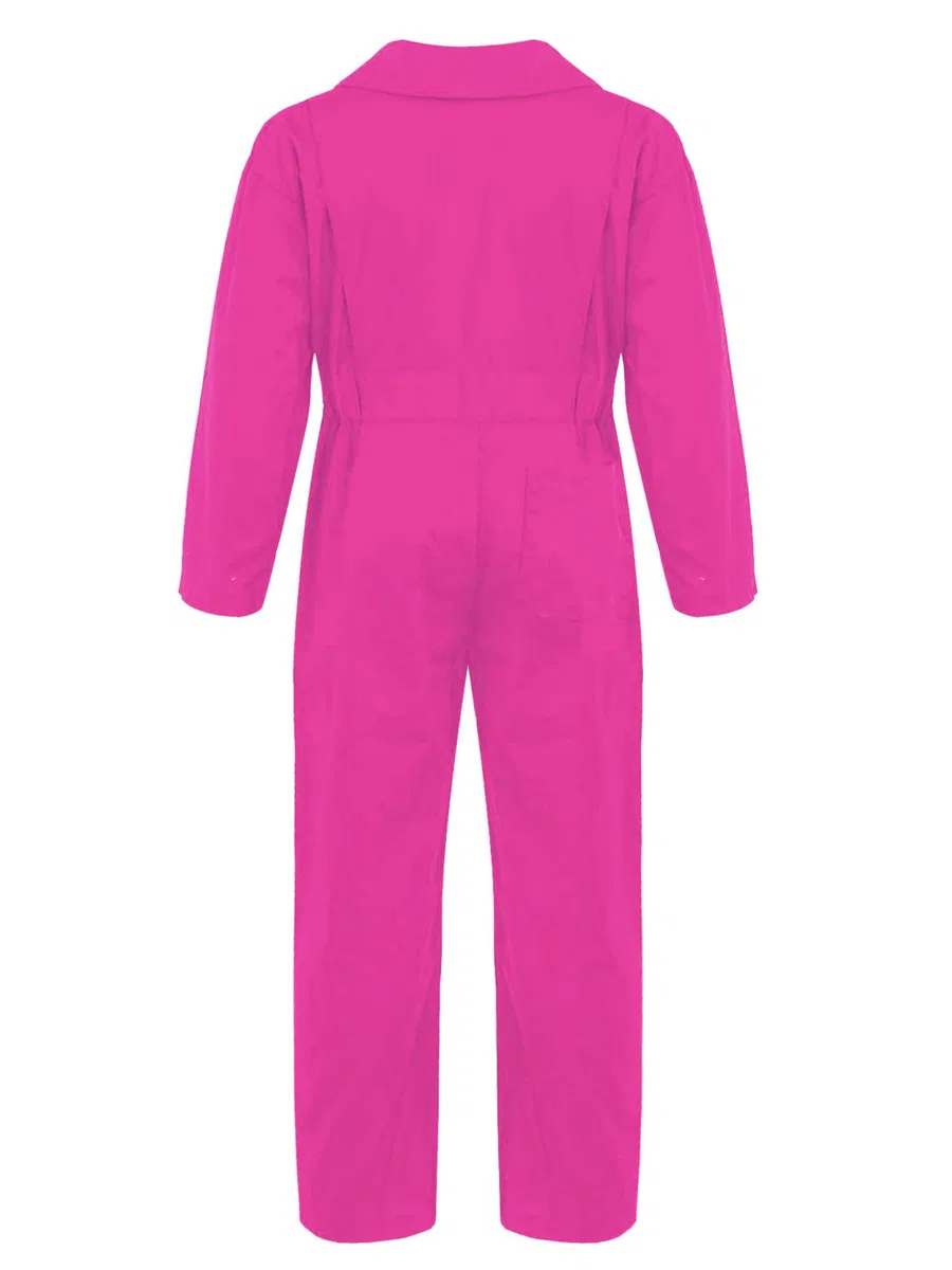 Lejafay Monopetto e grembiuli da lavoro con zip frontale per bambini, tuta standard da pilota di volo meccanico, tuta casual solida, salopette jumpsuit 5-16 anni