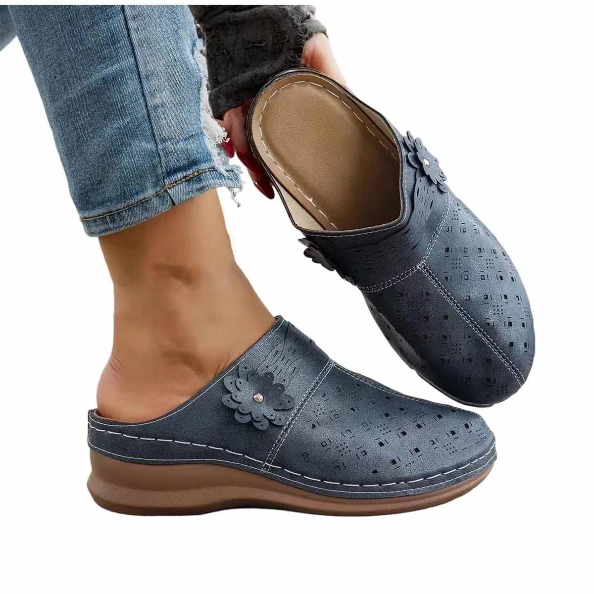 Ciabatte Chiusi Davanti Donna Estive Ciabatte Ortopediche Donna Slip On Ultra Pantofole Antiscivolo Chiuse Sandali con Plantare Estraibile Morbido Traspiranti Scarpe da Camminata Cuscino d'Aria