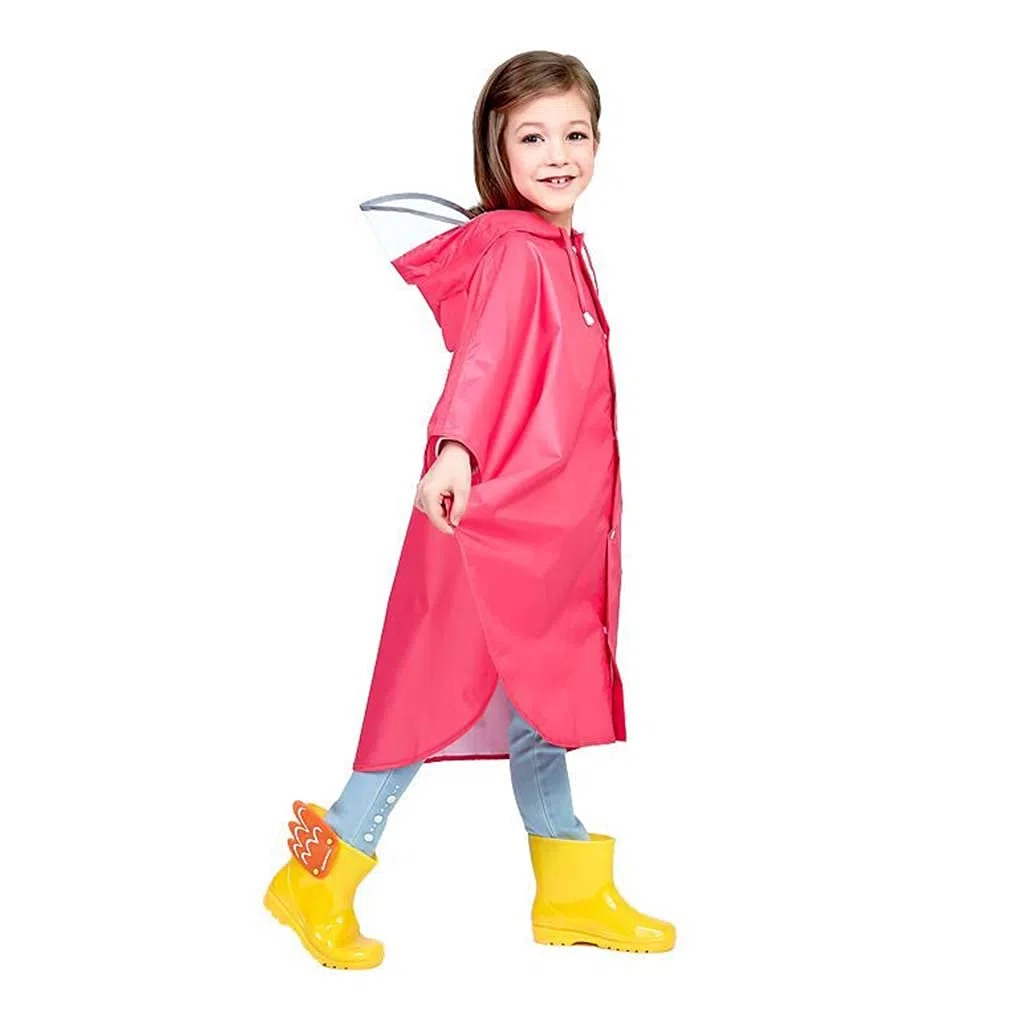 Wetry Poncho Pioggia Bambino Mantella Impermeabile Bambina Mantellina Antipioggia 100% Impermeabile Ragazzo Ragazza Pioggia Poncho con Cappuccio per 75-175 cm