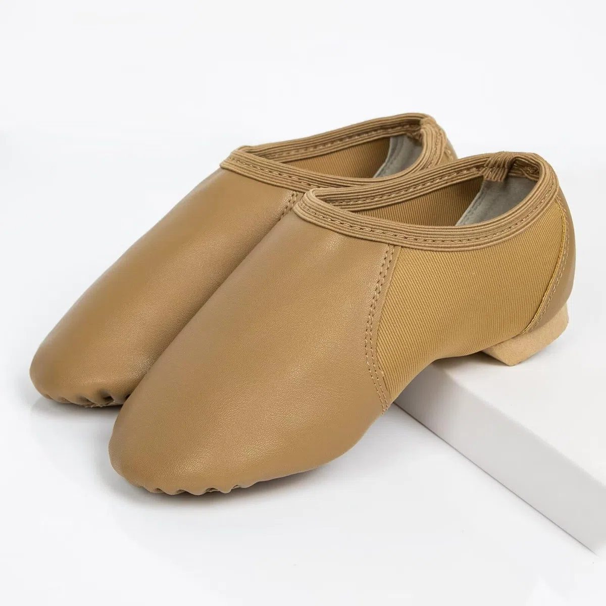 Scarpe da jazz Neo-Flex Slip on in morbida pelle PU, scarpe da ballo moderne con suola divisa per bambini