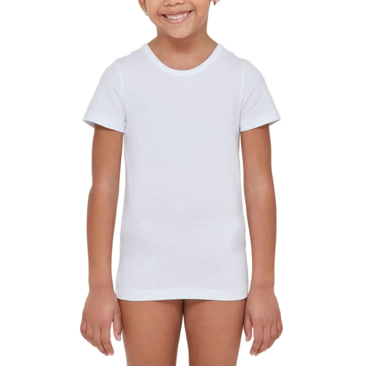 Maglia Intima (6 Pezzi) 100% Caldo Cotone Bambina Ragazza Mezza Manica Invernale