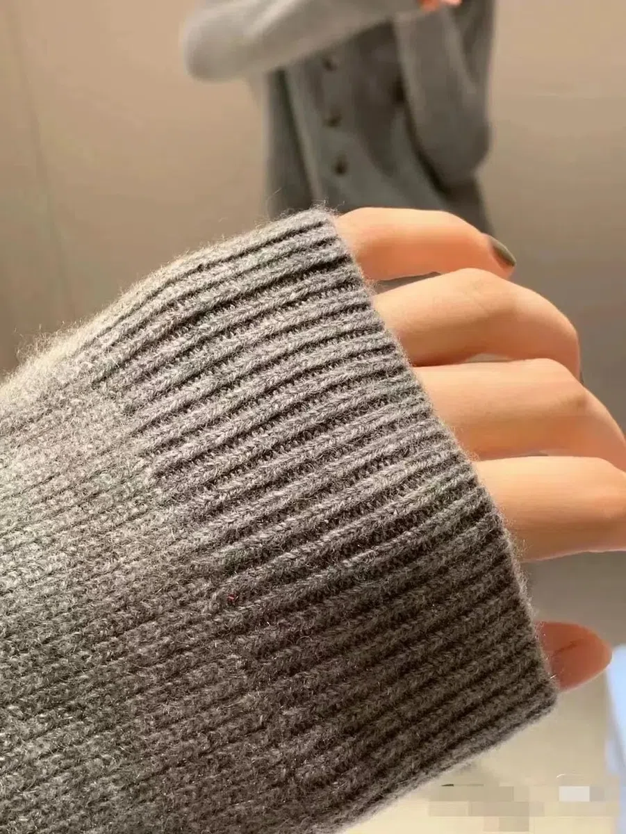 Alloaone Cardigan Girocollo da Donna Maglione in Cashmere Cardigan Invernale A Maniche Lunghe