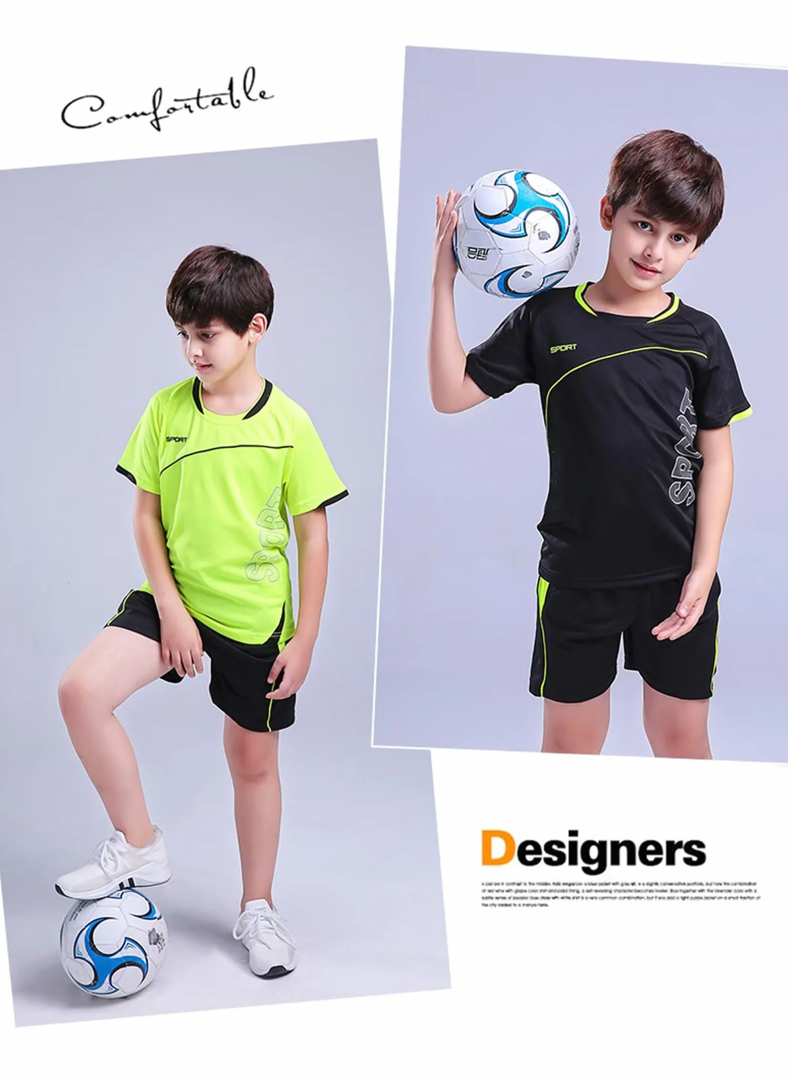 Set Maglie da Calcio Bambino Maglia T-Shirt Pantaloncini Maglietta da Calcio per Bambini