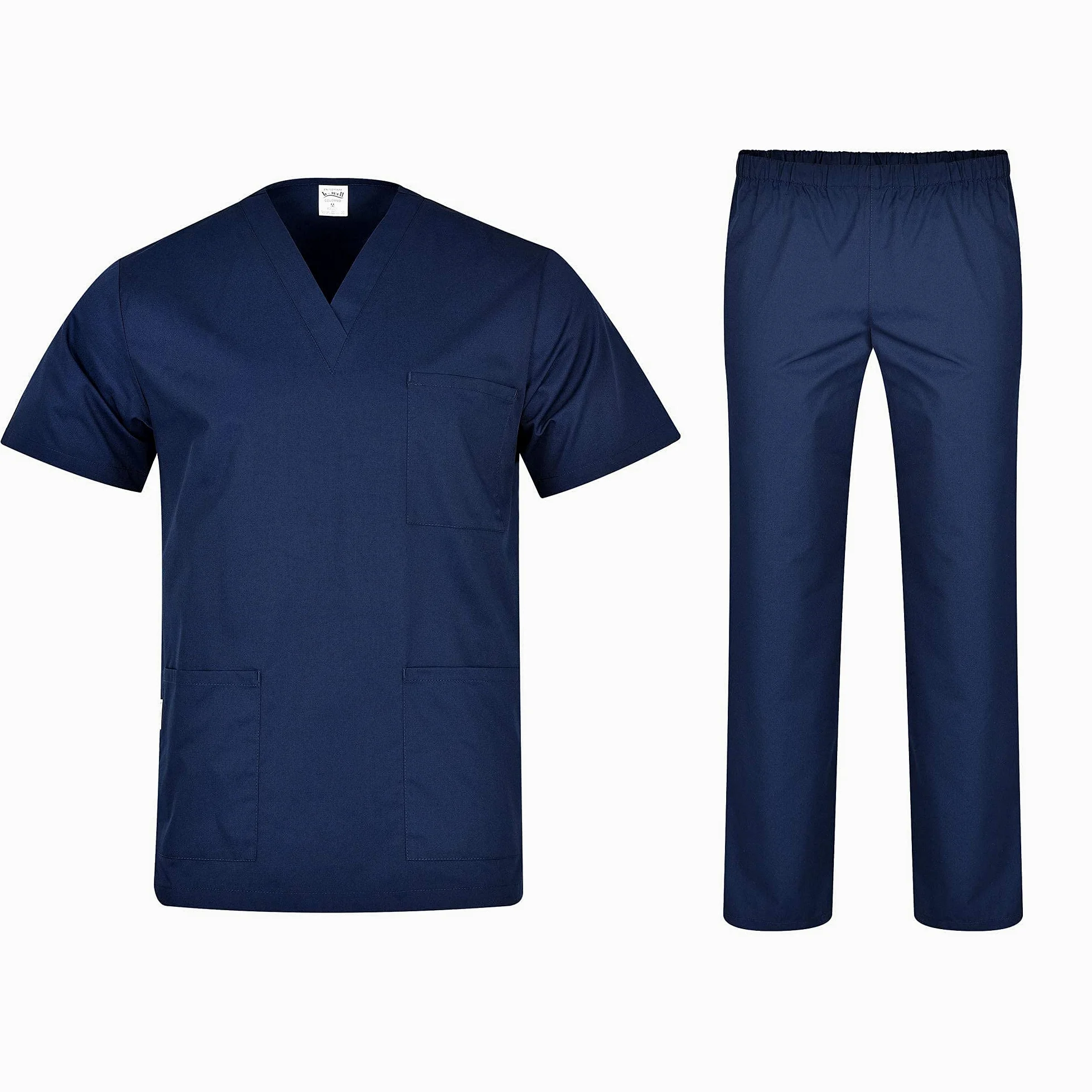 B-well Colombo Divisa Sanitaria Donna e Uomo | Uniforme Sanitaria Donna e Uomo Unisex Set con Casacca e Pantalone | Divise Sanitarie | Tessuto Spesso