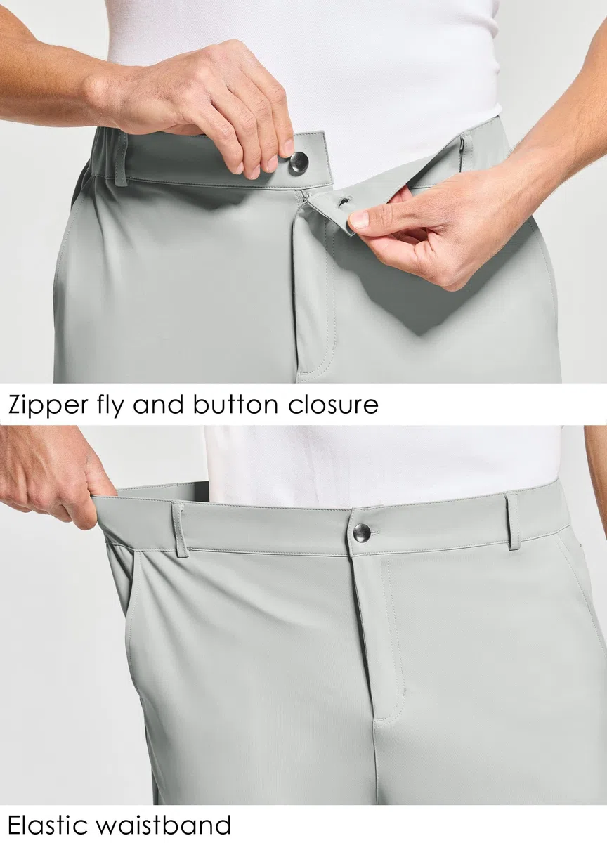 WILLIT Pantaloni da golf da uomo, elasticizzati, slim fit, asciugatura rapida, lunghi da golf, con tasche