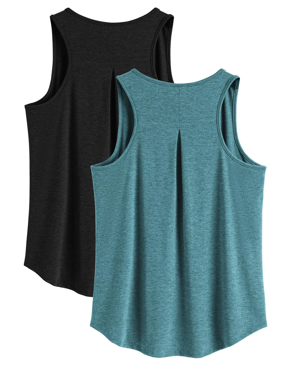 PINSPARK Confezione da 2 Canotta Sportiva da Donna, Canotta Sportiva da Yoga, Canotta Sportiva Senza Maniche ad Asciugatura Rapida, Canotta Sportiva Estiva, Canotta da Jogging, Canotta da Palestra