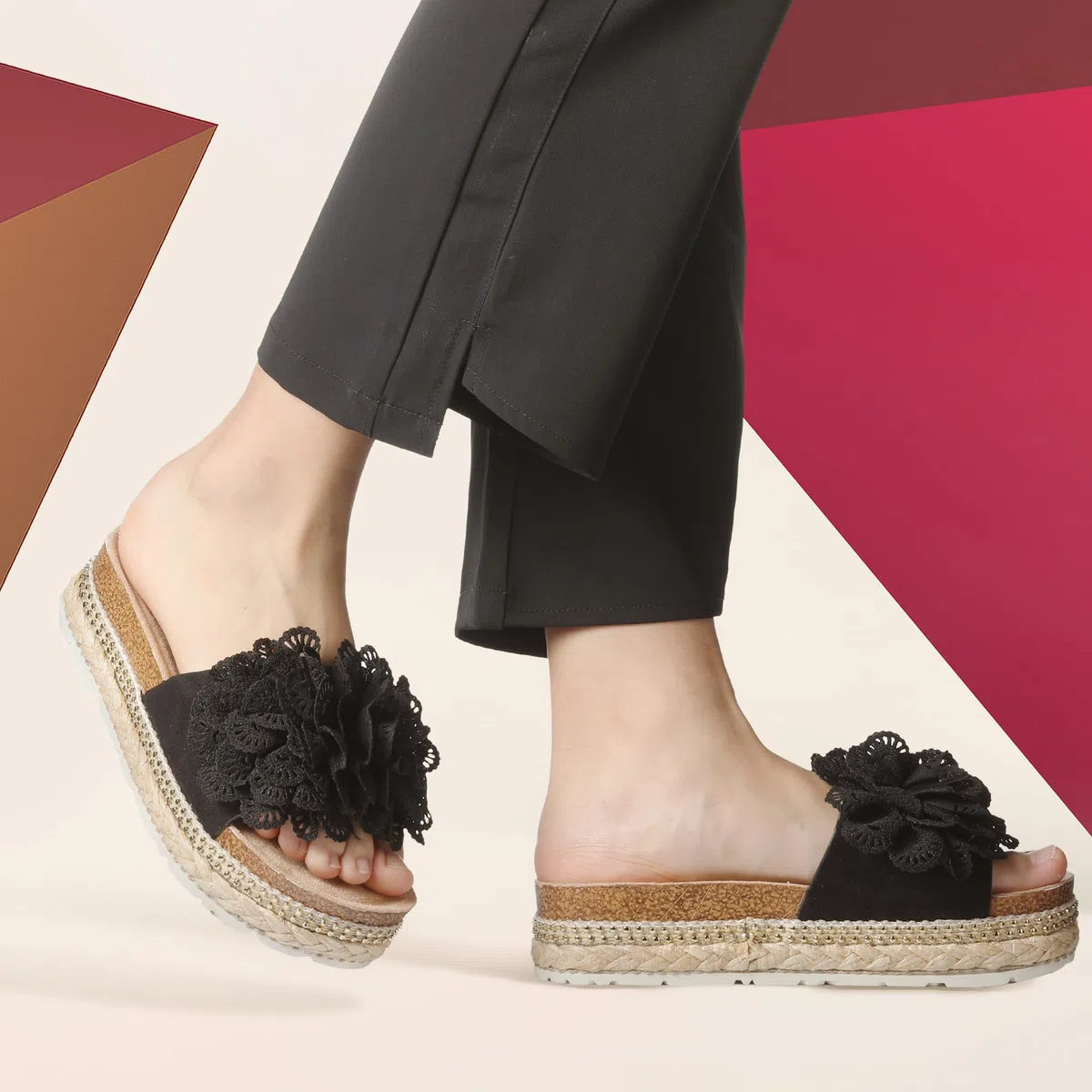 JOMIX Sandali Estivi Donna con Zeppa Ciabatte Eleganti da Mare Spiaggia Pantofole con Tacco Comode Moda Estate