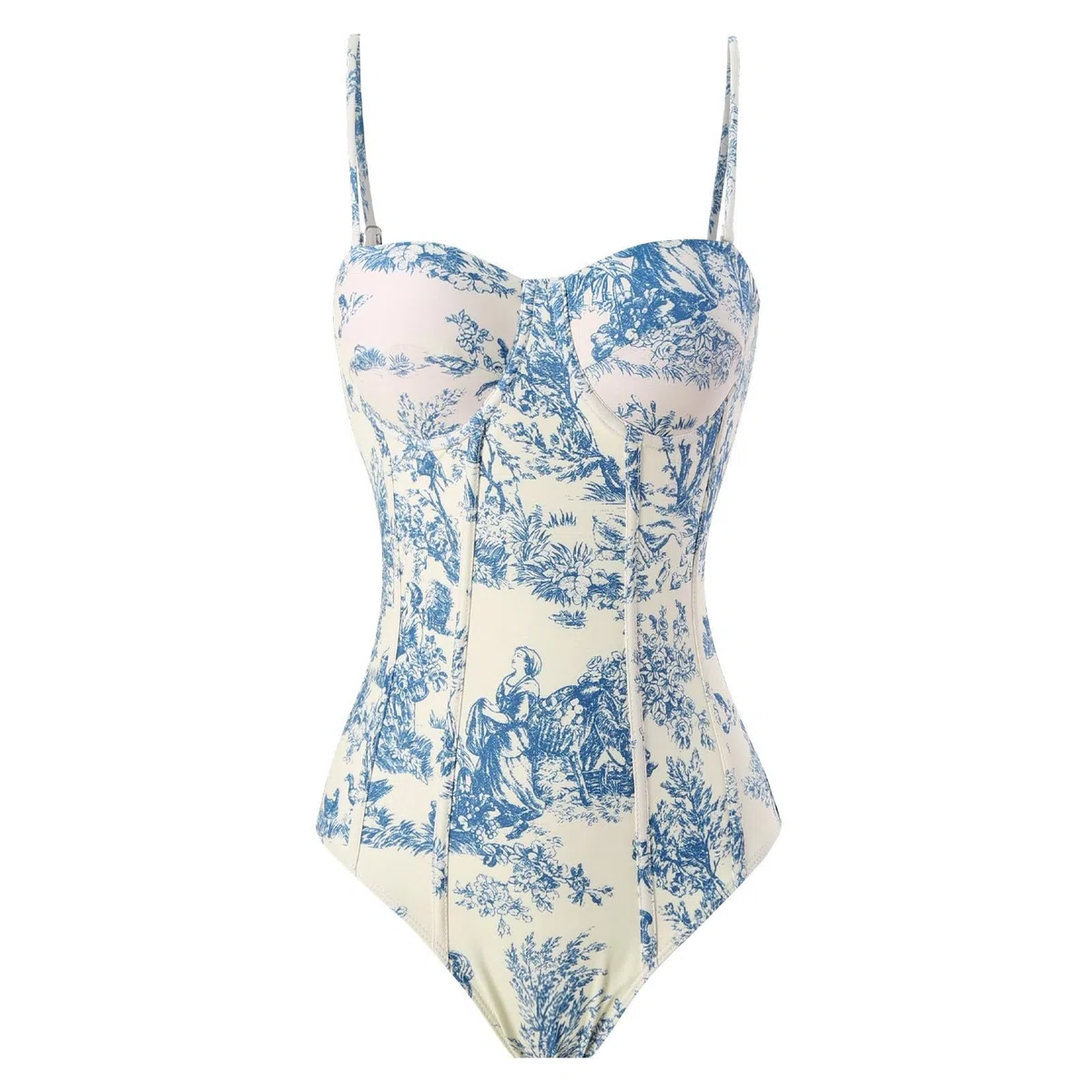 Costume da bagno da donna con coppe e coppe Curvy, costume da bagno da donna, costume da bagno monokinis Shape Swimwear Push Up Verde Blu Fiori 2 pezzi Adolescente Ragazza Costume da bagno intero