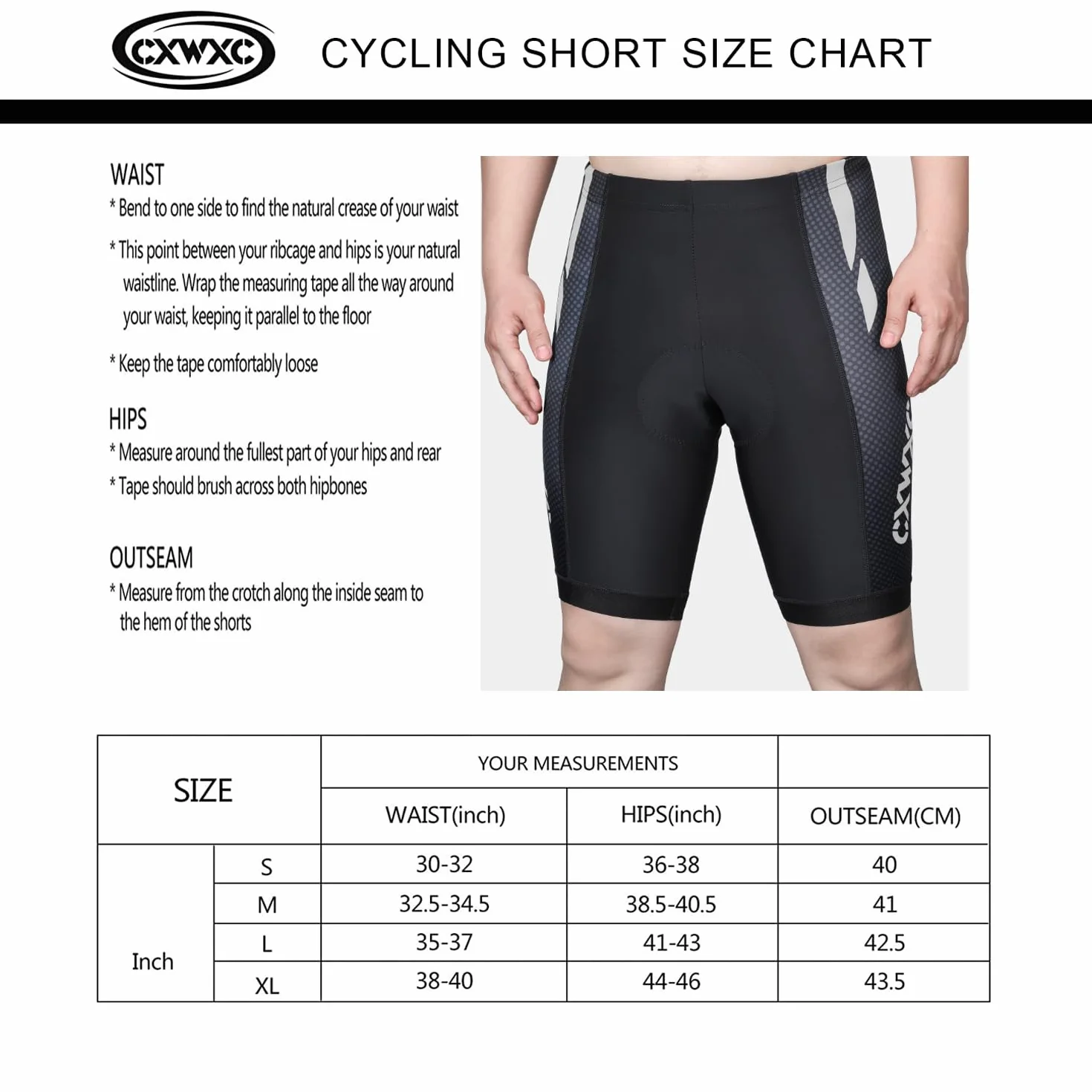 CXWXC Pantaloni da Ciclismo da Uomo con Imbottitura Spessa in Silicone, Pantaloni da Ciclismo da Uomo, Traspiranti, ad Asciugatura Rapida