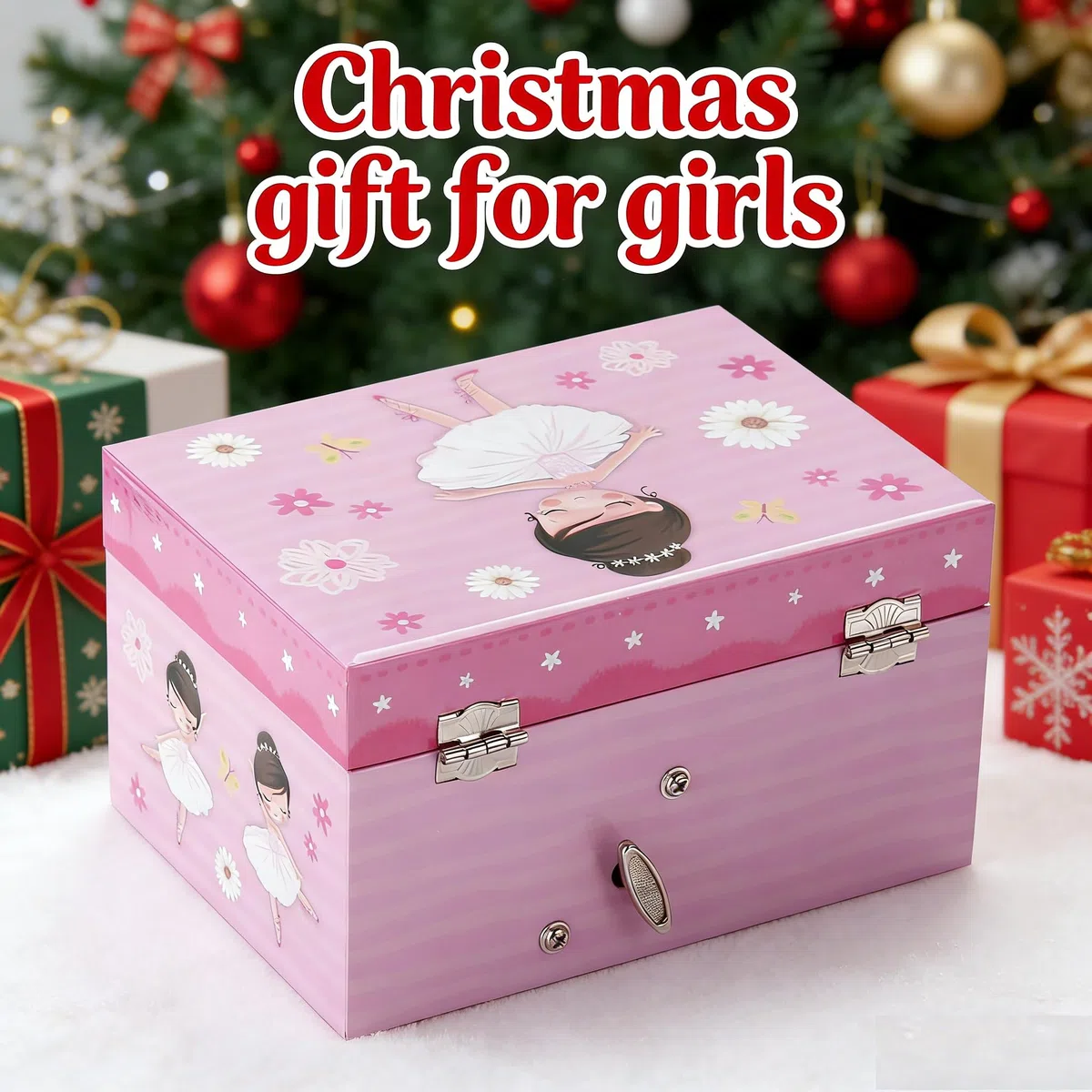 Carillon Portagioie Musicale Keepsake con Carillon Ballerina Girevole Custodia Gioiello per Ragazze