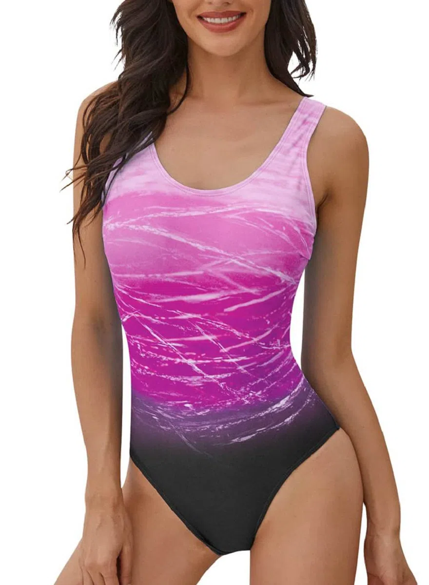 heekpek Costumi da Bagno Donna Sexy Tinta Unita Monokini Costume Trikini Donna Gradient Sportivo Bikini Brasiliana Push up Un Pezzo Costumi Interi Donna con Tracolla Incrociata
