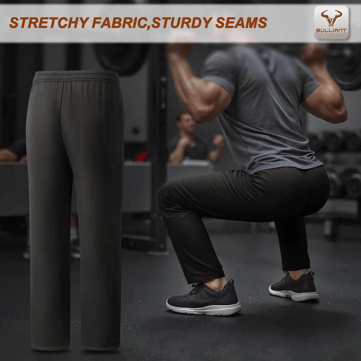 BULLIANT Pantaloni Jogging Uomo, Pantaloni Sportivi Uomo Lunghi ine,Tuta da Ginnastica Jogger per Allenamento Casual