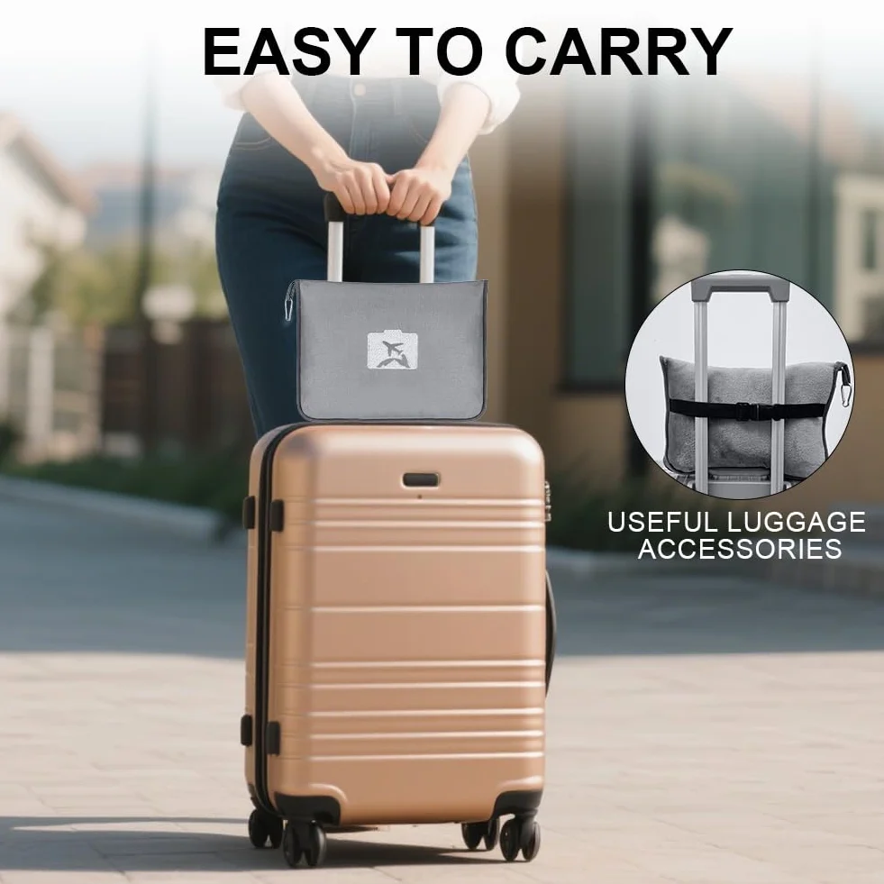 Coperta da viaggio ultraleggera calda – Gadget aereo 2 in 1 cuscino coperta (155 x 130 cm) – coperta da viaggio ultraleggera per aereo, campeggio, gadget auto, ufficio e casa
