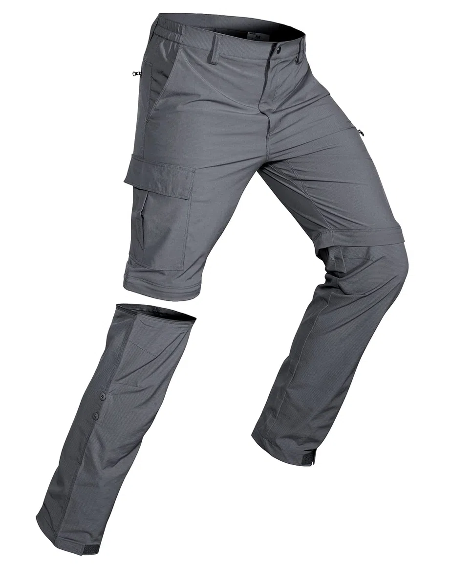 Wespornow Pantaloni da Trekking con Zip da Uomo Pantaloni da Trekking Staccabili, Pantaloni da Esterno Traspiranti Funzionali Estivi ad Asciugatura Rapida con 5 Tasche