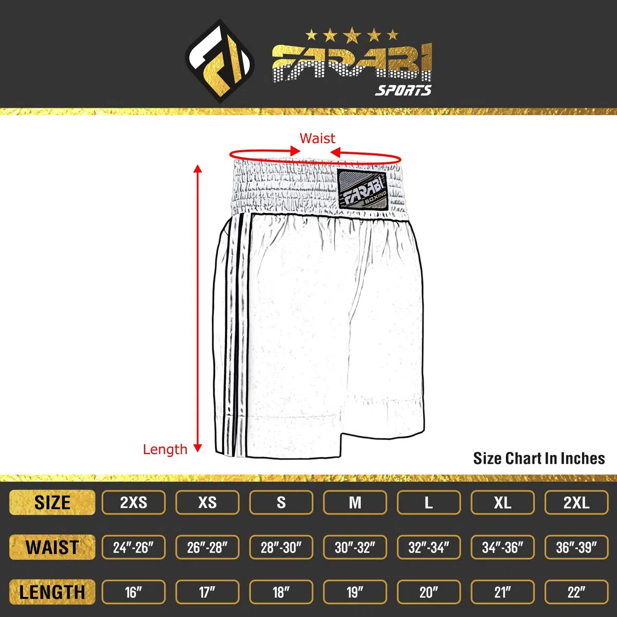 Farabi Sports Pantaloncini da Boxe PRO per Allenamento Boxe Punching Sparring Fitness Gym MMA Muay Thai Pantaloncini Kick Boxing