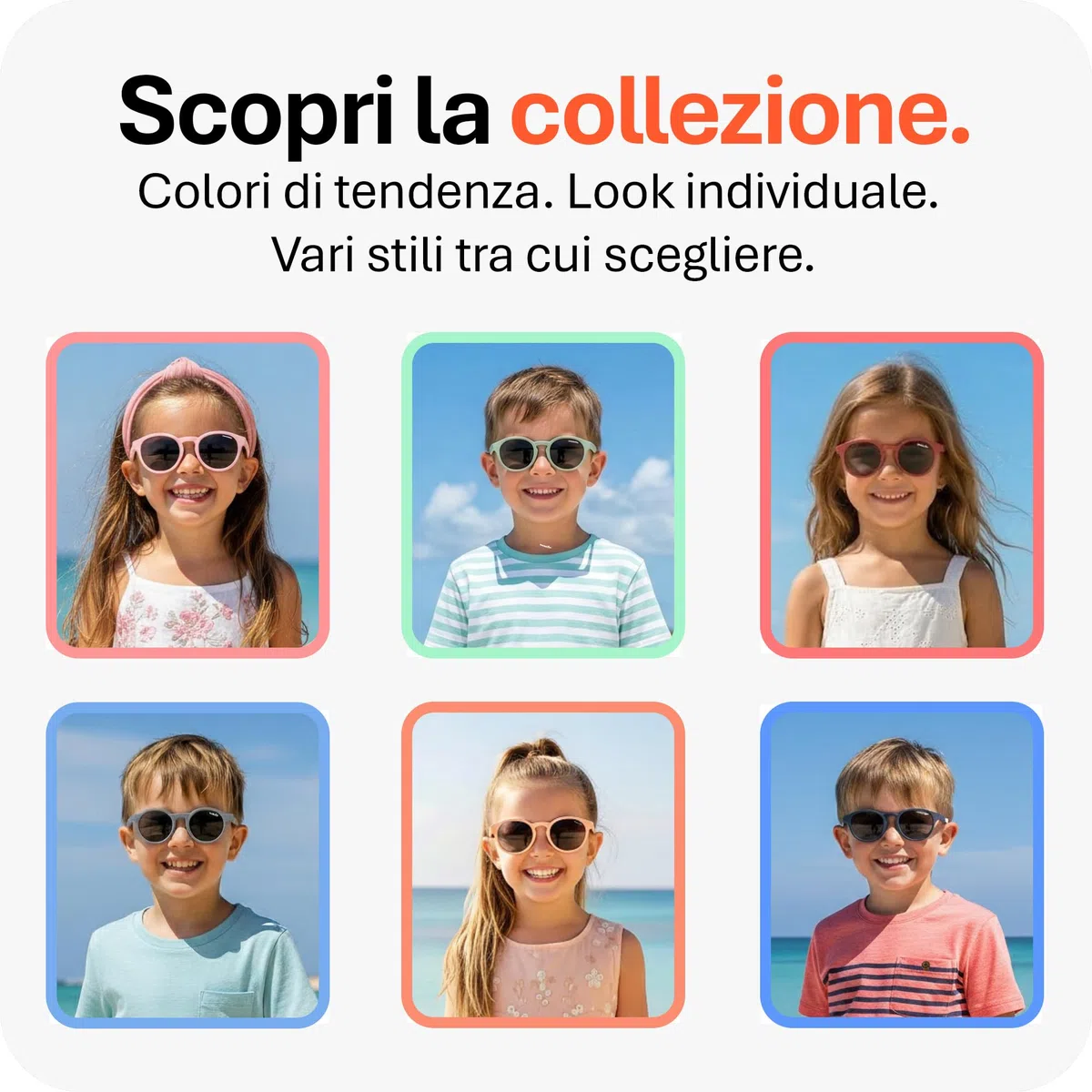 Mausito Occhiali da Sole Bambini (3-6 & 6-9 Anni) UV400 & Lenti di Categoria 3 | Aste Flessibili e liviane in TPEE & Policarbonato | Design Europeo