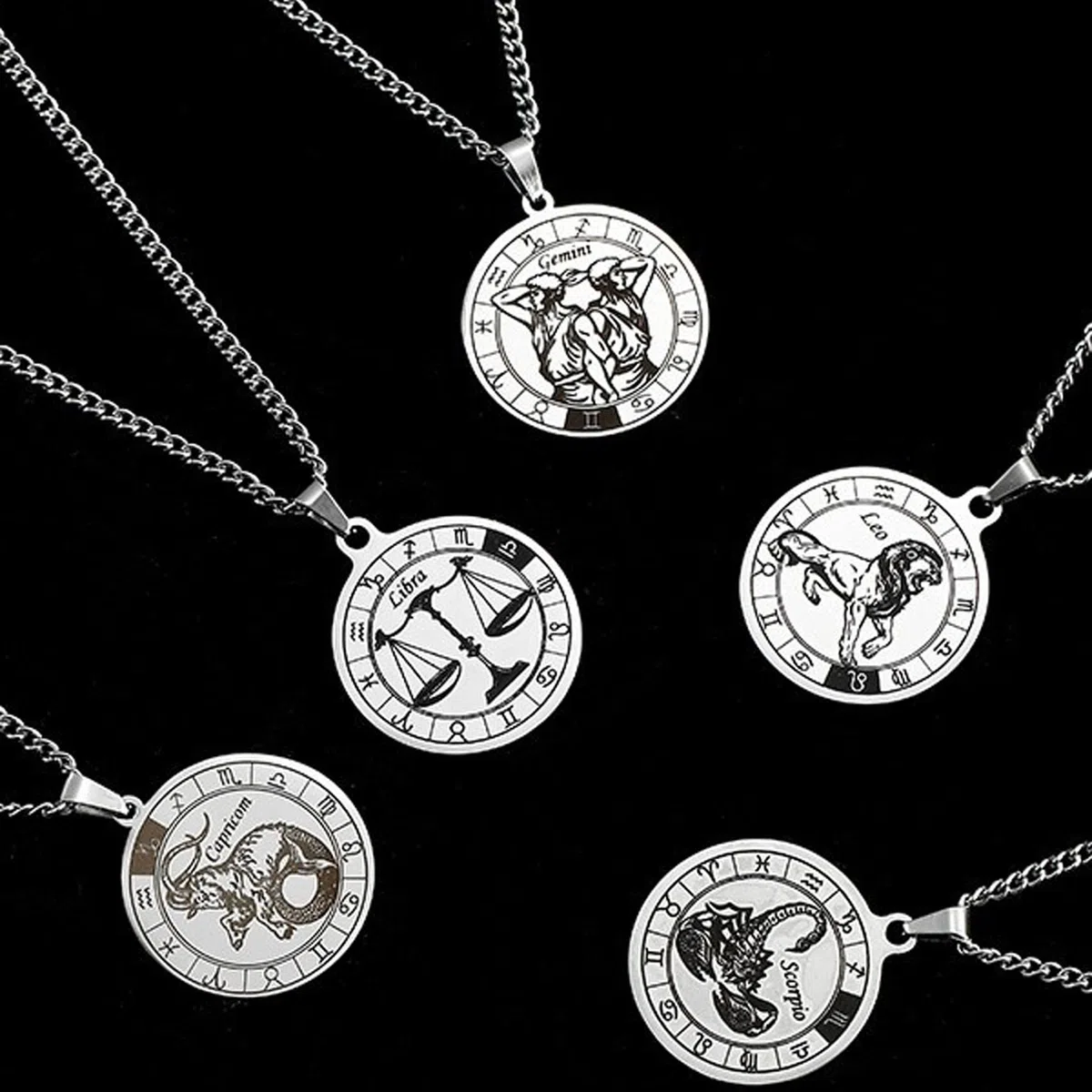 Set da uomo con segno zodiacale, collana e bracciale a costellazione in acciaio inox, braccialetto elastico di perle, regalo di compleanno