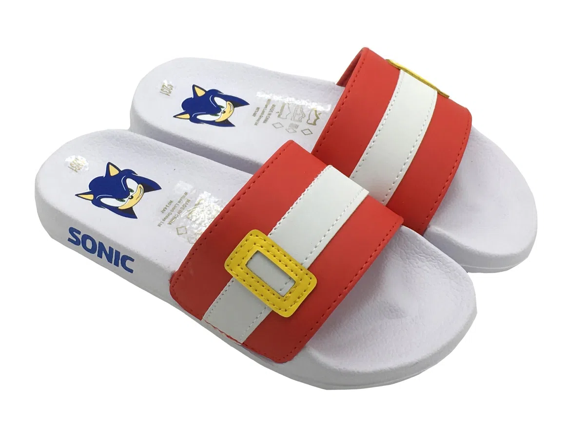 Sonic The Hedgehog Slider da piscina per ragazze o ragazzi, infradito, sandali da spiaggia per bambini, Blu, Taglia 28-37 EU