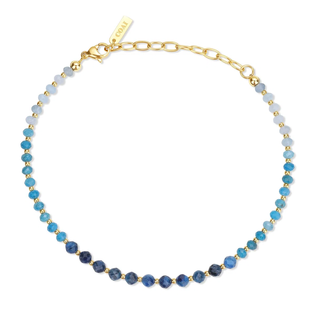 COAI Cavigliera da Donna con Perline Sfaccettate di Pietre Dure Colorate, Cavigliera Colorata da Donna in Pietra Naturale con Chiusura Regolabile