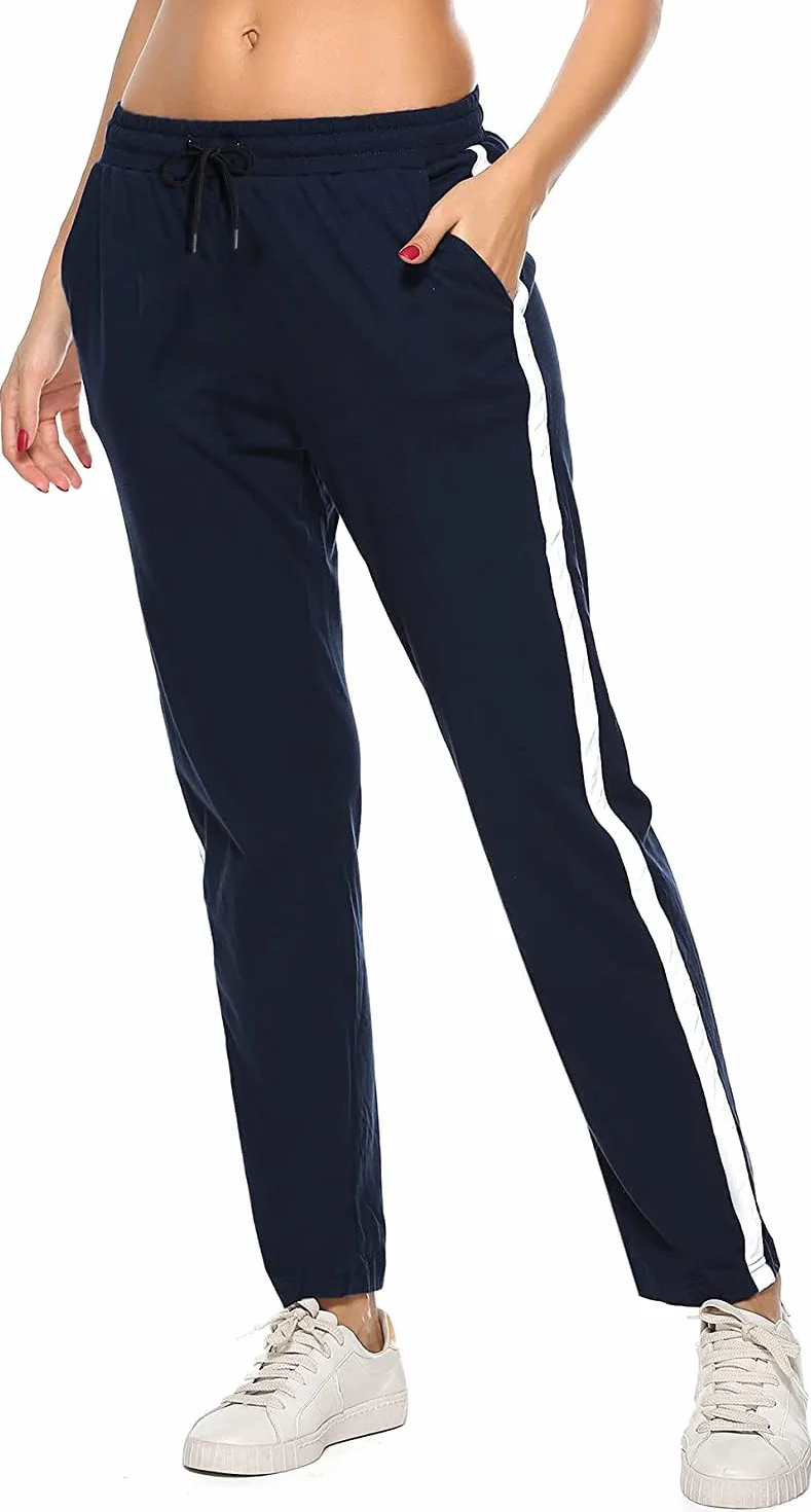 FGFD&OU Pantaloni Sportivi Donna in Cotone, Pantaloni Lunghi Joggers Elasticizzato, Pantaloni da Tuta Donna per Jogging Sport Yoga Fitness