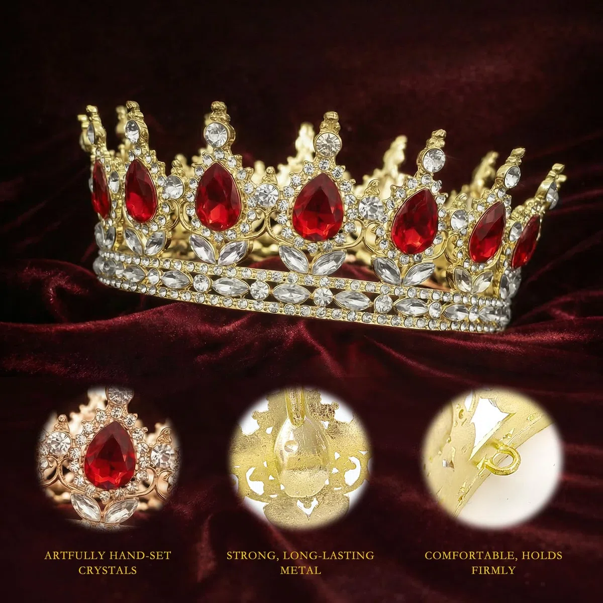 Corona per fascia, corona da regina con strass e cristalli, decorazione per copricapo da donna, matrimonio, ballo di fine anno, festa di compleanno