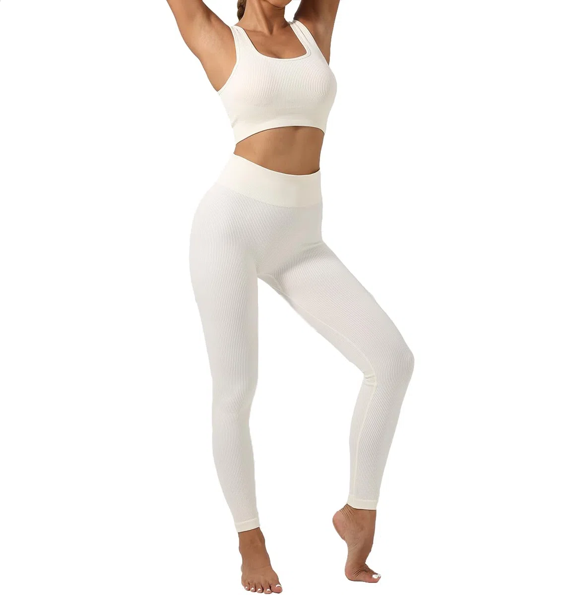 SHEKINI Completo Palestra Donna Set di Abbigliamento Yoga Reggiseno Sportivo+Leggings 2 Pezzi Sportiva Top Corto Fitness Activewear