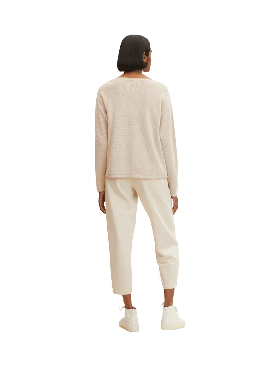 Tom Tailor 1033125 Maglione Lavorato a Maglia con Struttura Donna (Pacco da 1)