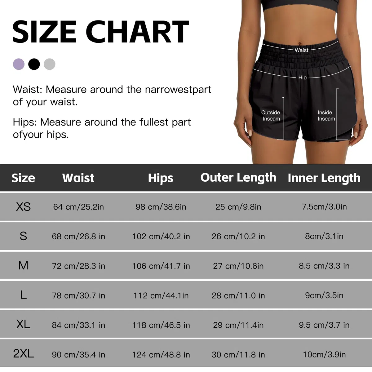 Pantaloncini da corsa da donna 2 in 1 con 2 tasche con zip