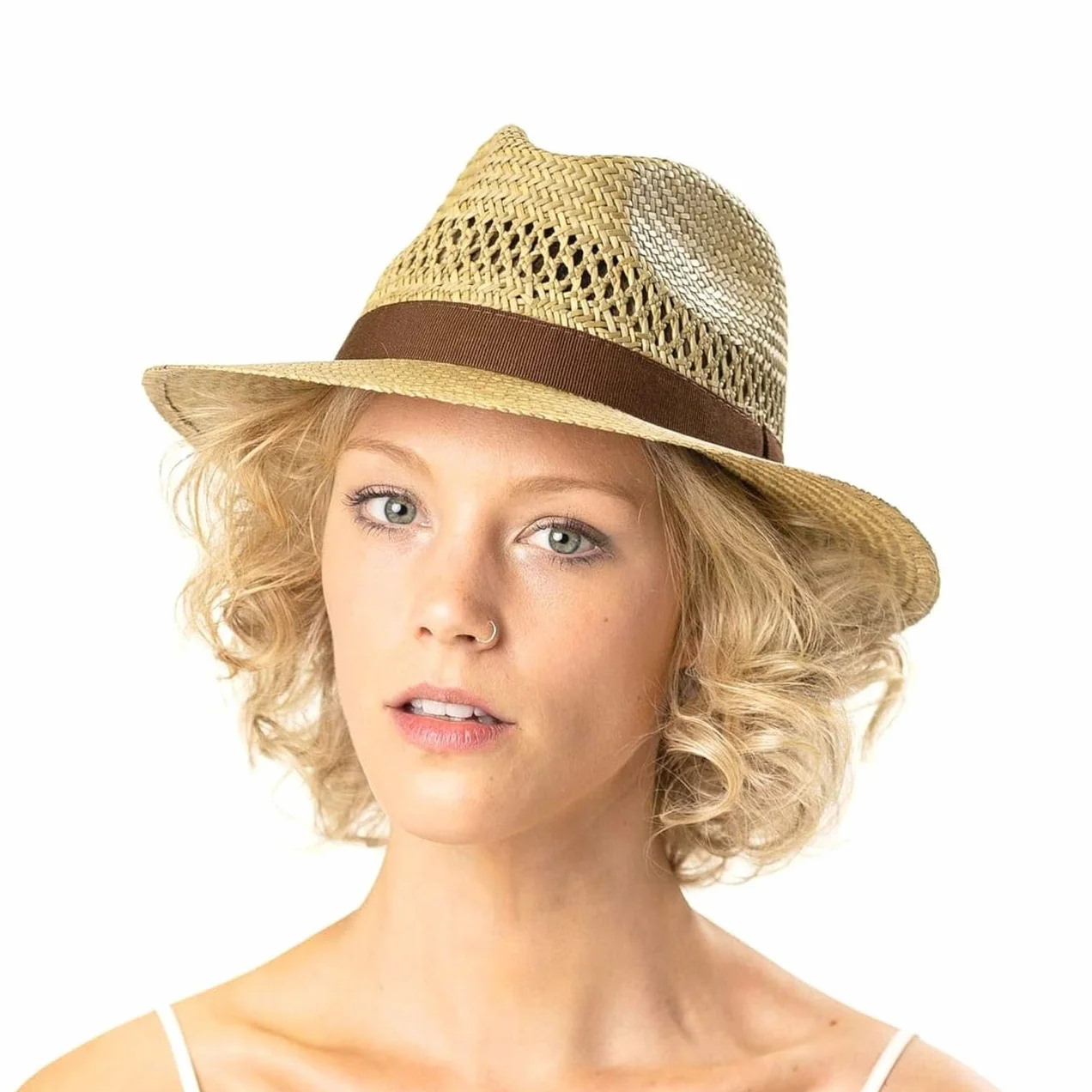 LIPODO Sun Traveller Cappello Traveller Paglia con Fascia Marrone Made in Italy Unisex Primavera Estate