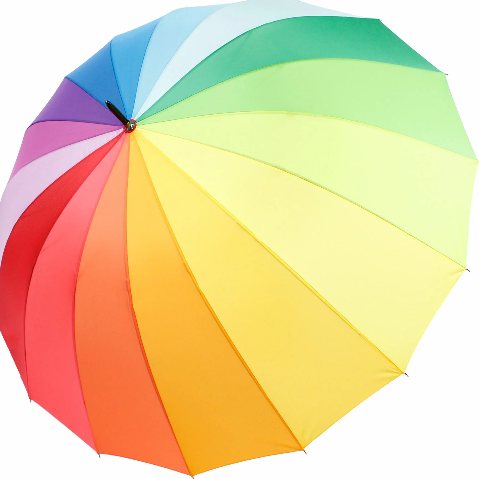 iX-brella Ombrello lungo, di alta qualità, 16 pezzi, con sistema automatico resistente alle tempeste, arcobaleno, 101 cm