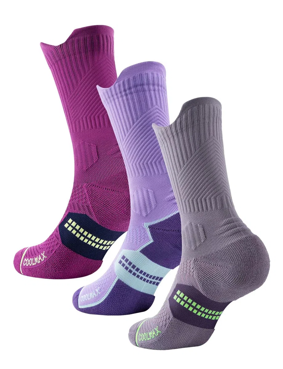 Calzini da Running Compression in Bamboo con Coolmax - Anti-VescicheperTrekking & Palestra VescicheCon Cuscino a Zone Ventilazione Rete Supporto