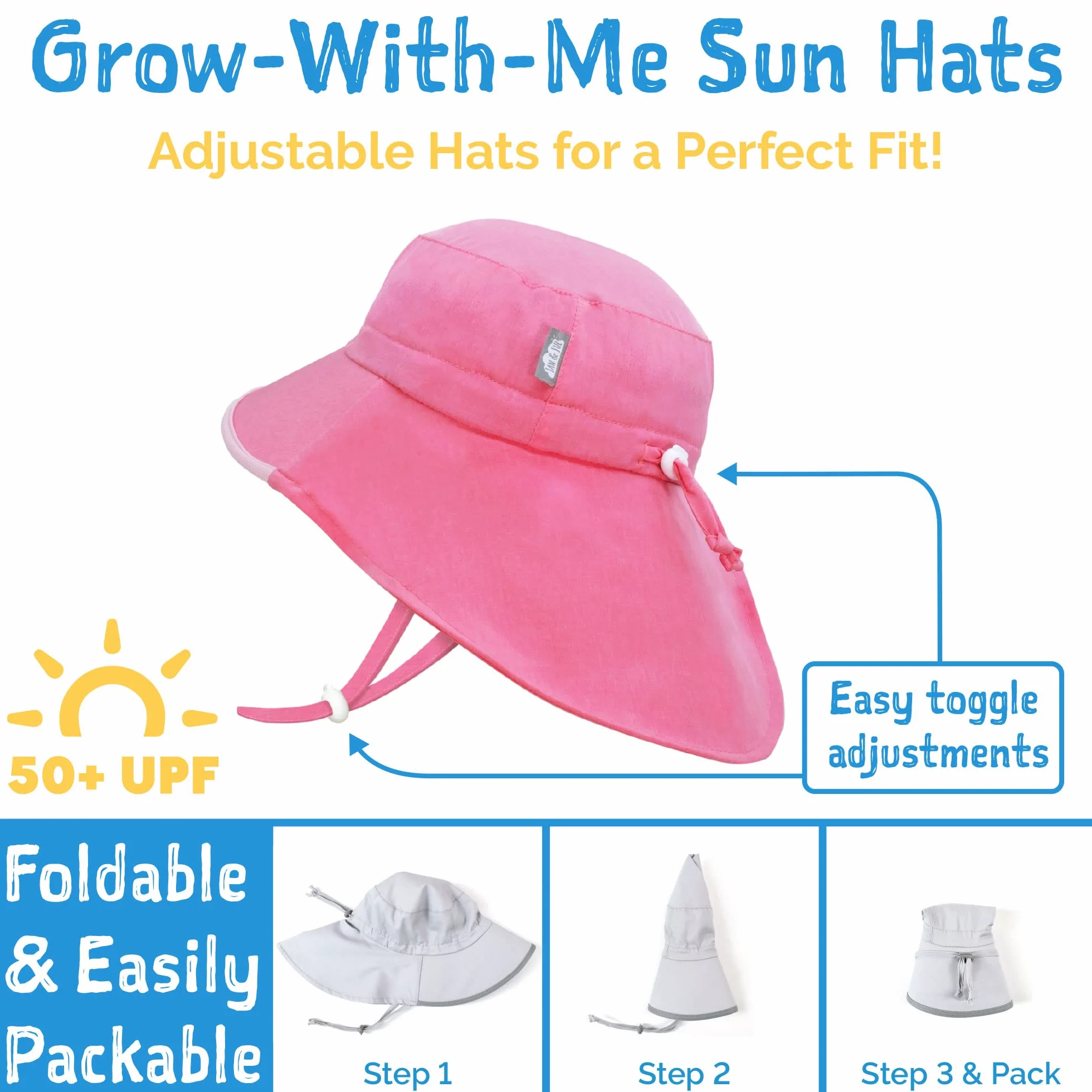 Jan & Jul Neck-Flap Sun Protective Play-Hat 50+ UPF Drawstring Adjustable