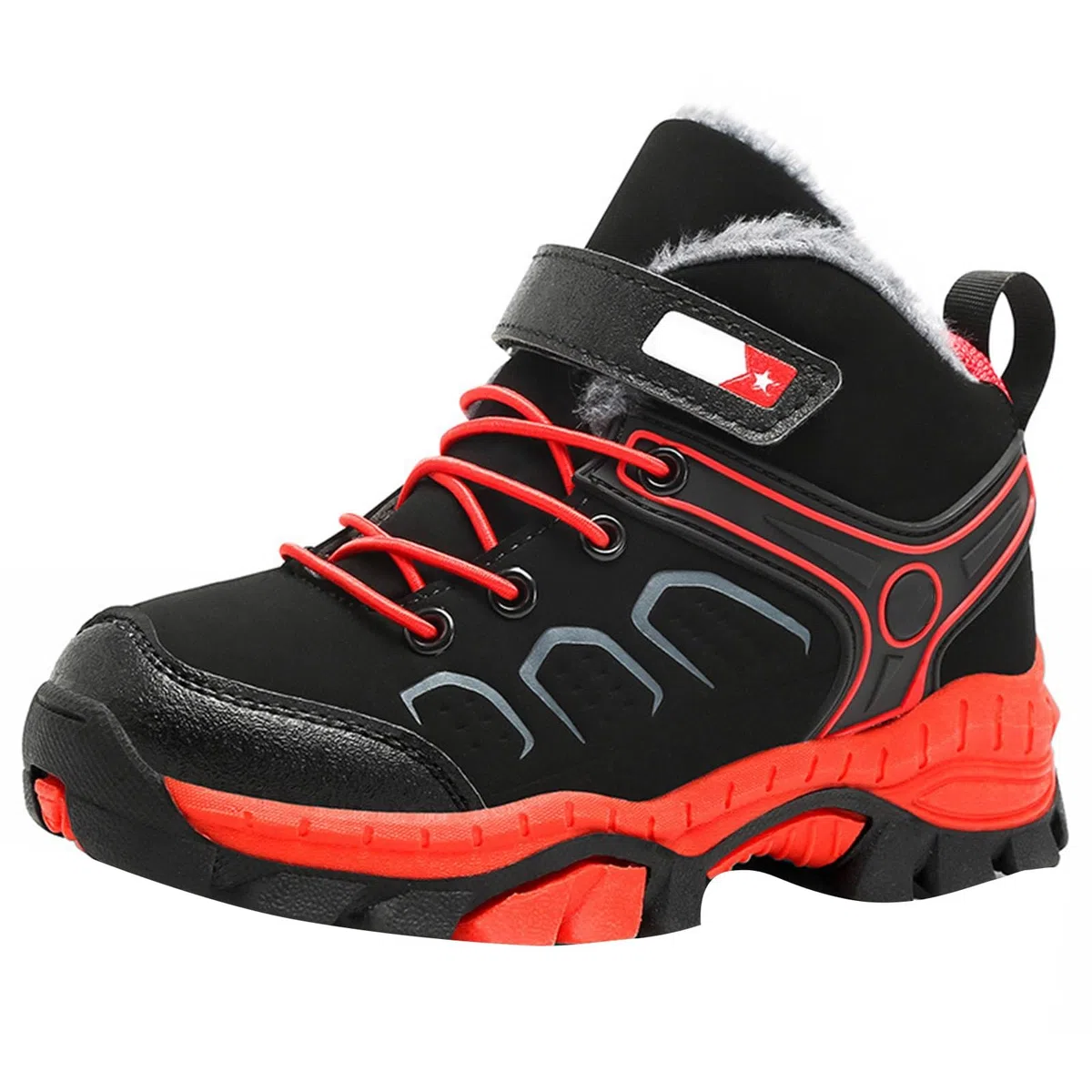 Scarpe da ginnastica per bambini, per escursionismo, corsa, camminata, impermeabili, antiscivolo, per autunno e inverno, scarpe sportive alte con lacci, scarpe sportive da esterno